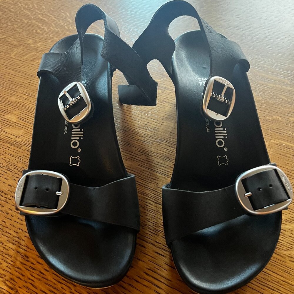 Papillio Black wedge sandals